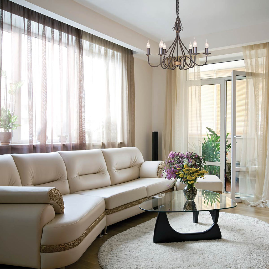 Pendelleuchte Windermere (goldfarben) 6x - Elstead Lighting