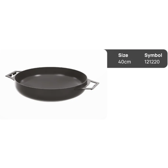 Wok aus natürlichem Stahl 40cm mit zwei Griffen