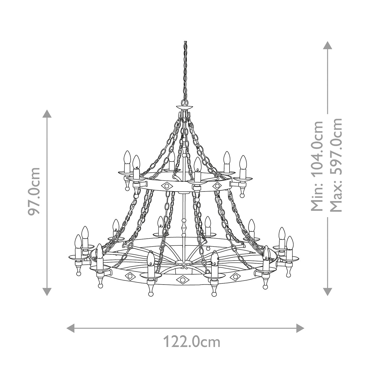 Pendelleuchte Warwick (schwarz) 18x - Elstead Lighting