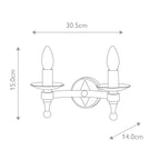 Wandleuchte Warwick (silberfarben) 2x - Elstead Lighting