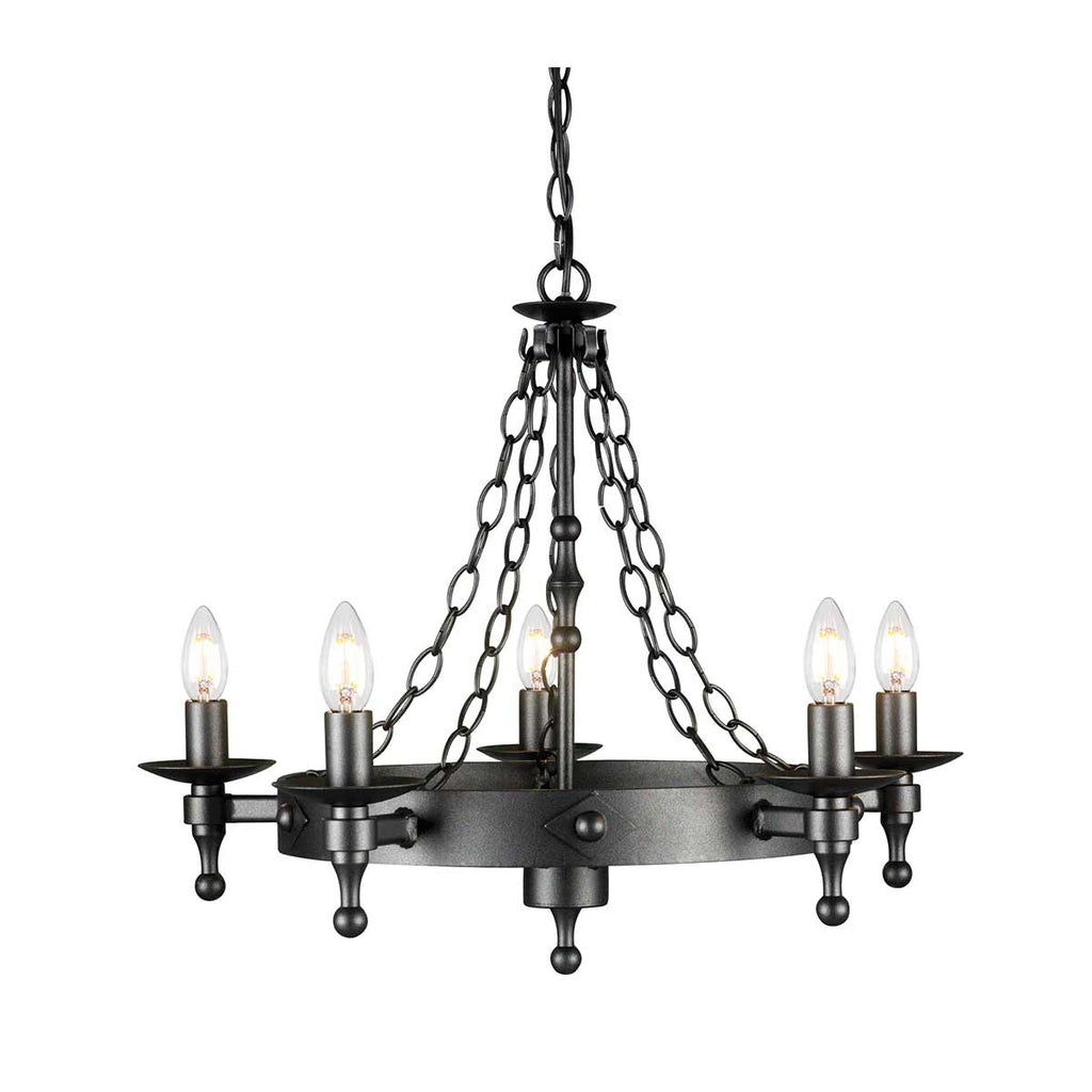 Pendelleuchte Warwick (schwarz) 5x - Elstead Lighting