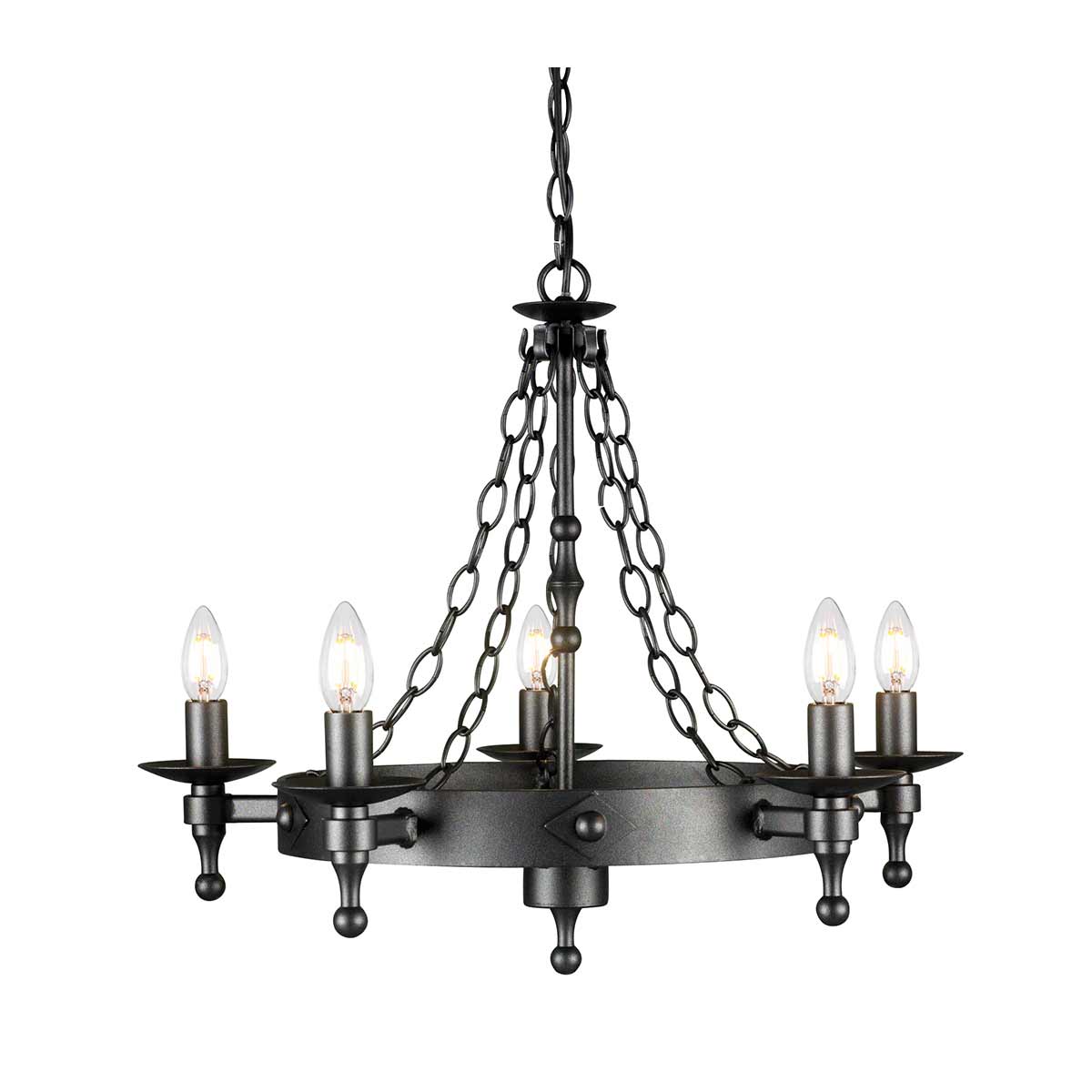 Pendelleuchte Warwick (schwarz) 5x - Elstead Lighting