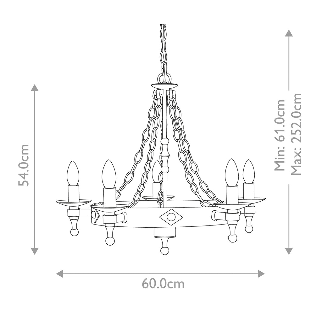 Pendelleuchte Warwick (schwarz) 5x - Elstead Lighting