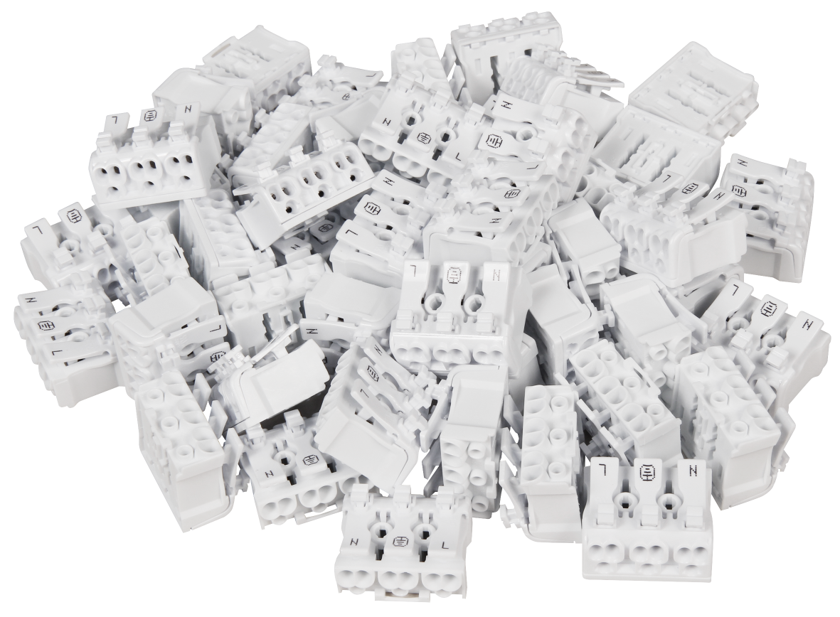 Lüsterklemme LEDeco mit Betätigungshebel, 0,5-2,5mm², max. 16A, 50er-Pack