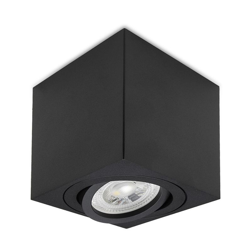 Eckiger Aufbaustrahler schwarz für GU10 schwenkbar Deckenbeleuchtung