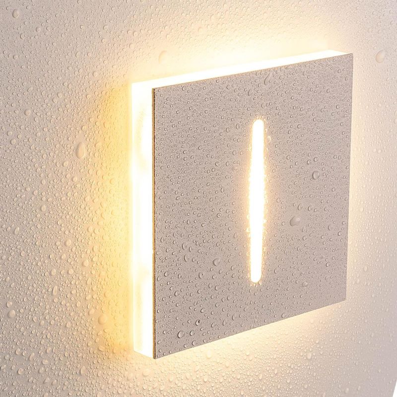 IP44 LED Treppenbeleuchtung 230V Treppenlicht eckig weiß - Unterteil Lichtfarbe: Warmweiß 3000K 1,5W