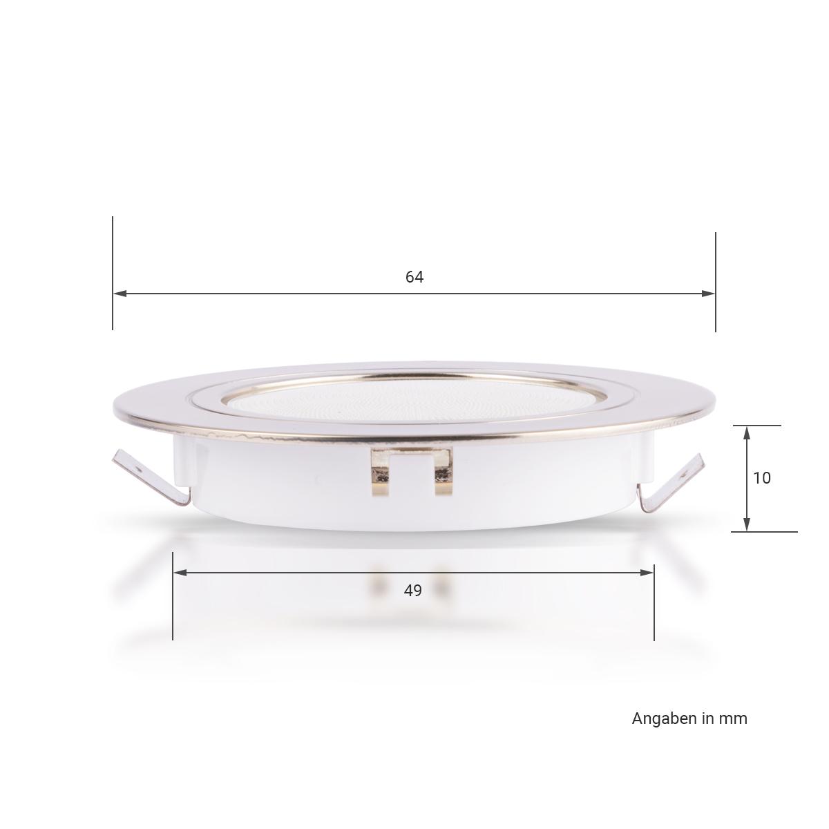 LED Spot 2W 12V 3000K 150lm IP20 Ø65x11mm Ausschnitt Ø58mm