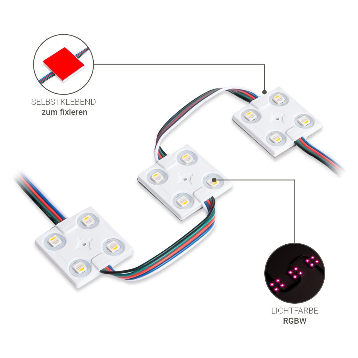 RGBW LED Modul 1,44W 12V 160° IP65 RGB+3000K