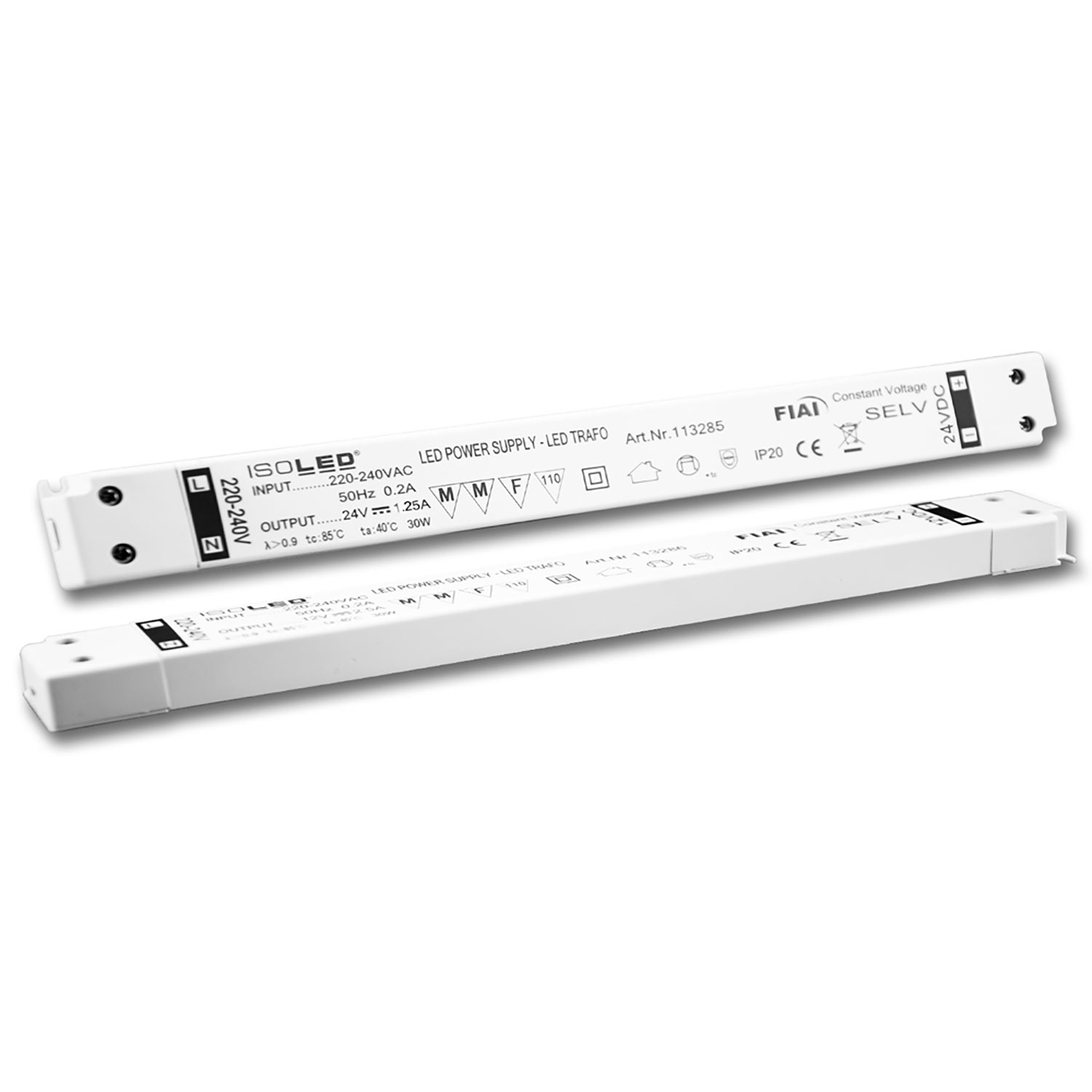 LED Trafo 24V/DC, 0-30W, slim, SELV