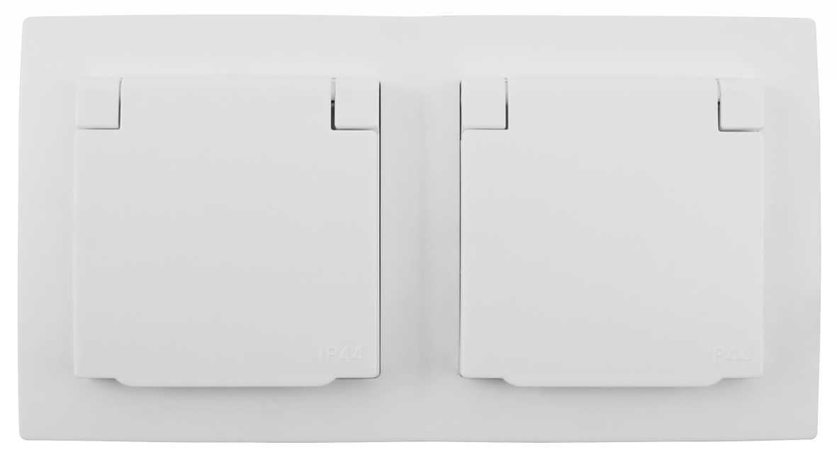 Steckdosen Set LEDeco STYLE Beginner 2S-IP44, 3-teilig, weiß, IP44