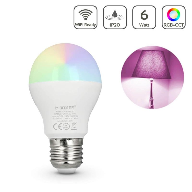 MiBoxer RGB+CCT Lampe 6W E27 | WiFi ready | FUT014