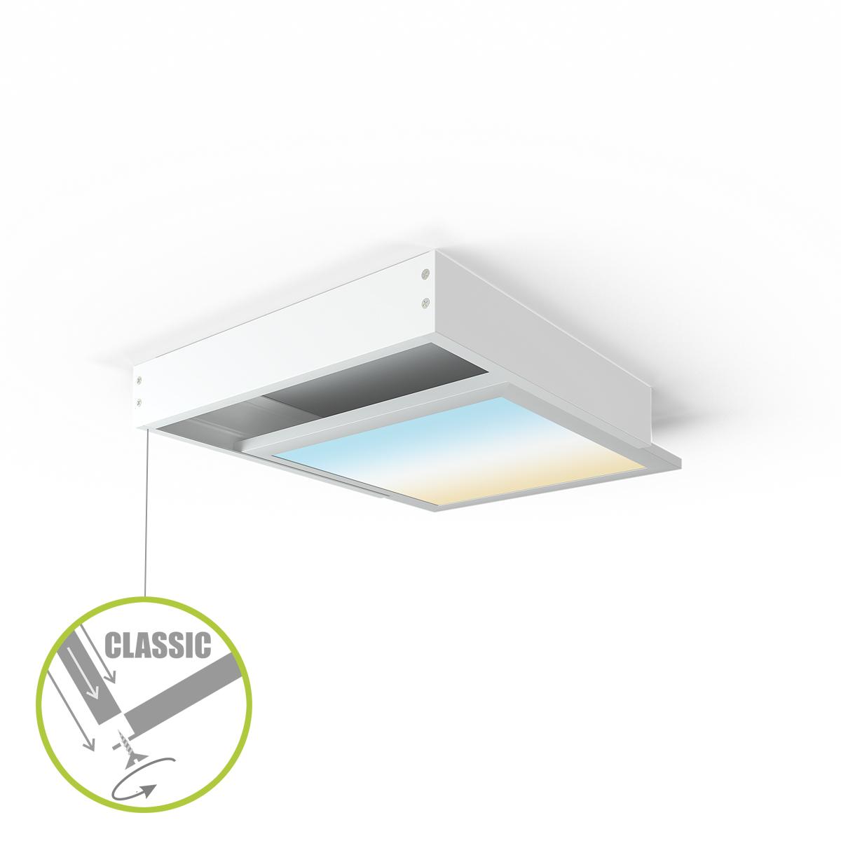 LED Panel Aufbaurahmen Classic 30x30cm weiß Aufputz Montagerahmen