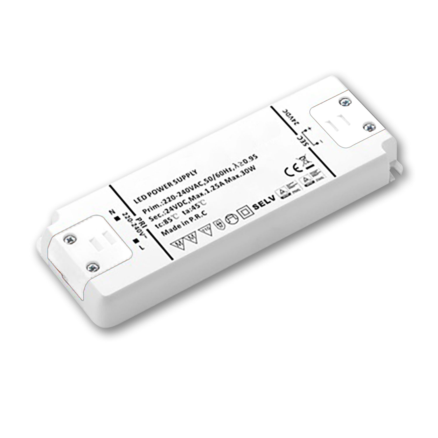LED Trafo 24V/DC, 0-30W, ultraflach, SELV