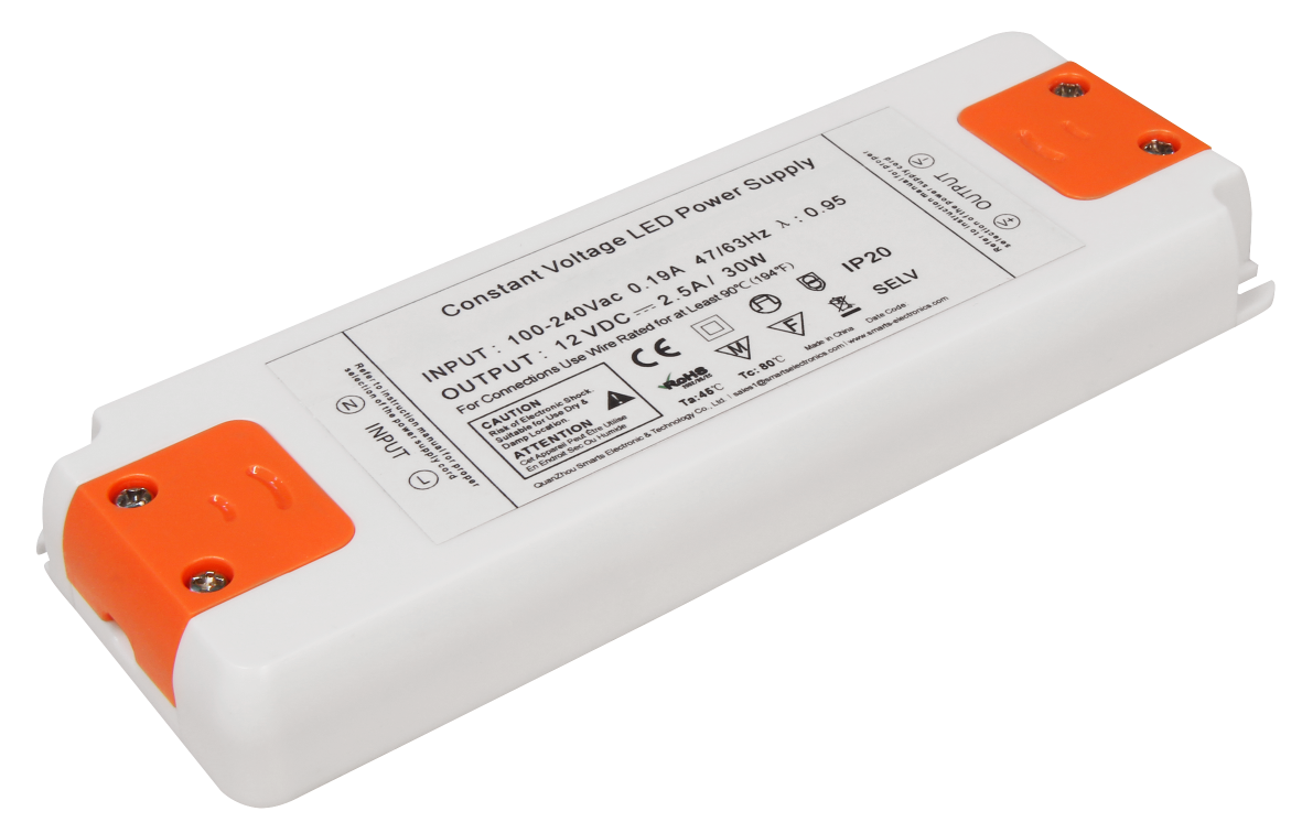 LED-Trafo LEDeco Slim elektronisch, 1-30W, 230V auf 12V, 160x58x18mm