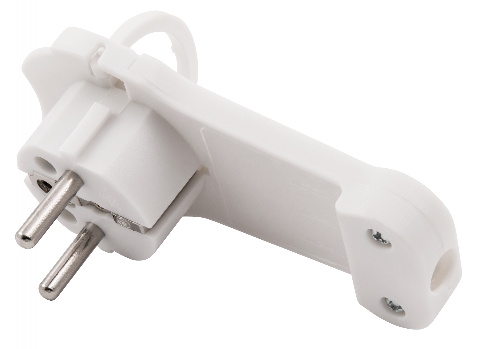 Schutzkontakt-Winkelstecker LEDeco extra flach, Handgriff, Zugentlastung