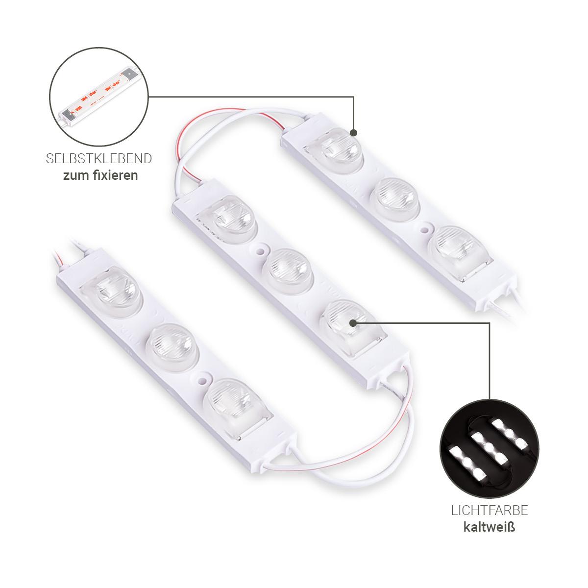LED Kanten Modul 1,32W 12V 6500K 11°x40° IP67