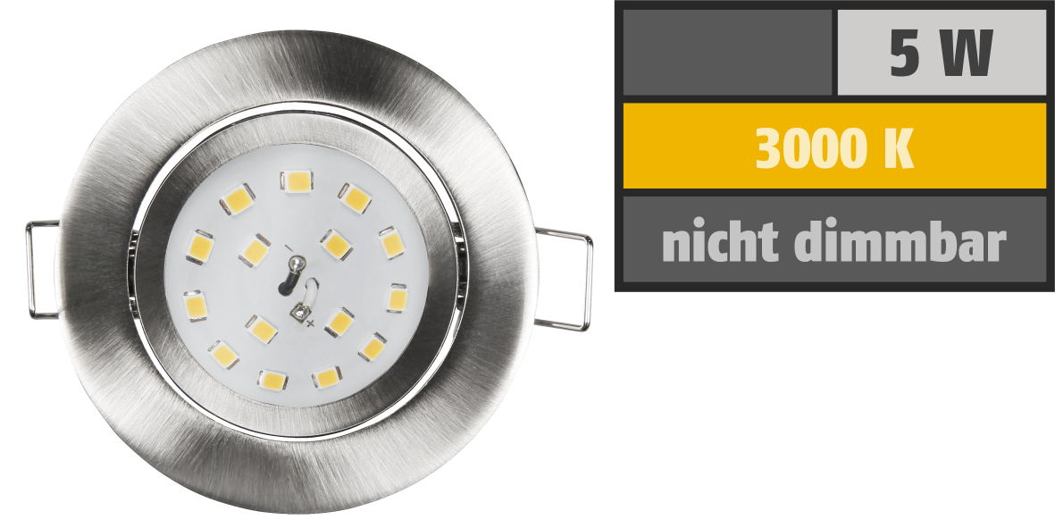 LED Einbauleuchte LEDeco Slim 82x28mm, 5W, 400lm, 4000K, Edelstahl gebürstet