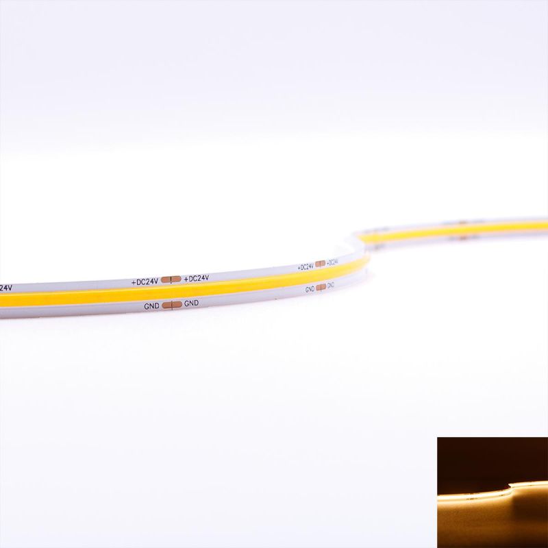 COB Super Warmweiß 24V CRI90 LED Streifen 5M 10W/m 528LED/m 8mm IP20 2700K