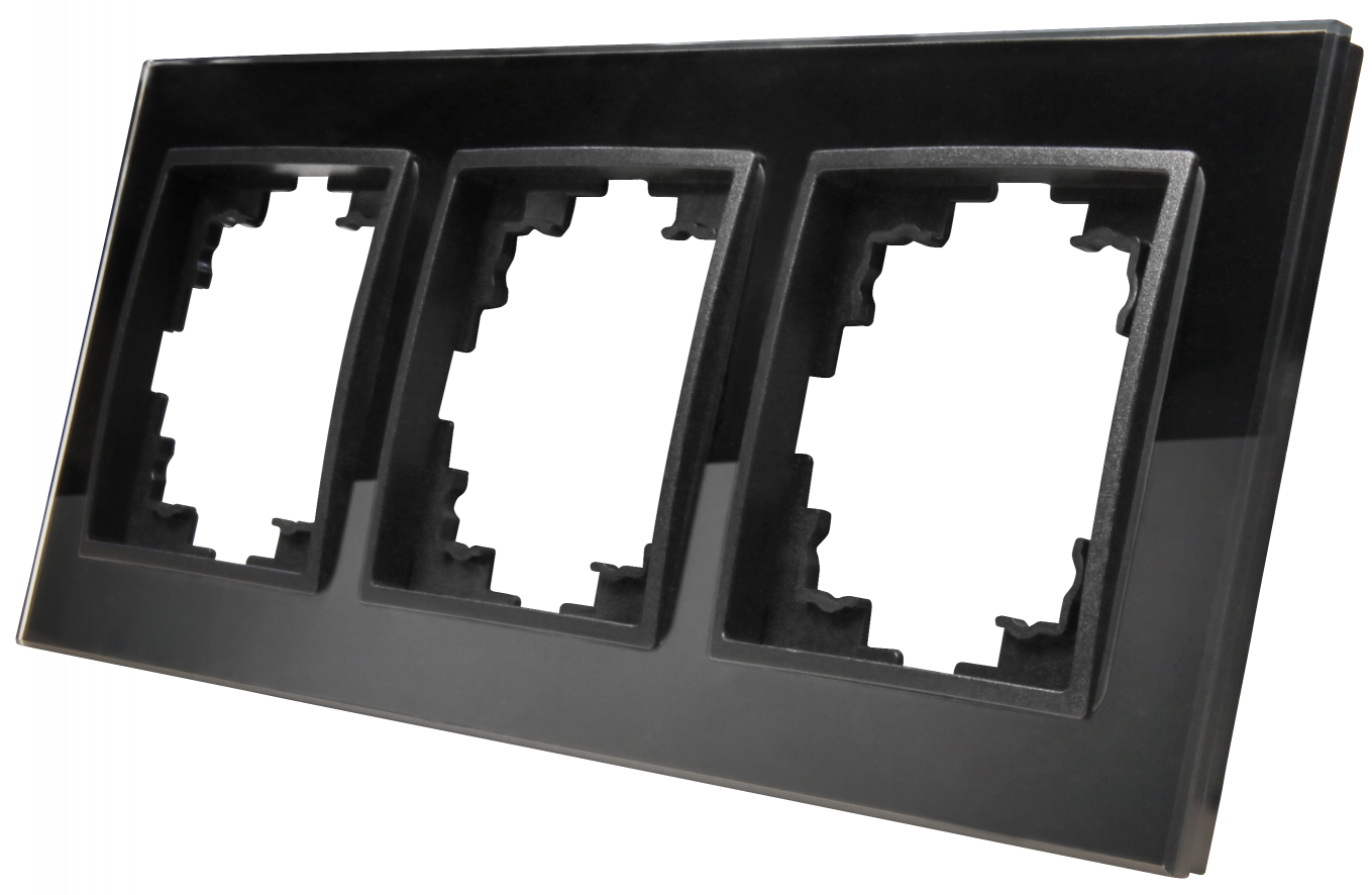Glas-Rahmen LEDeco STYLE, 3-fach, schwarz