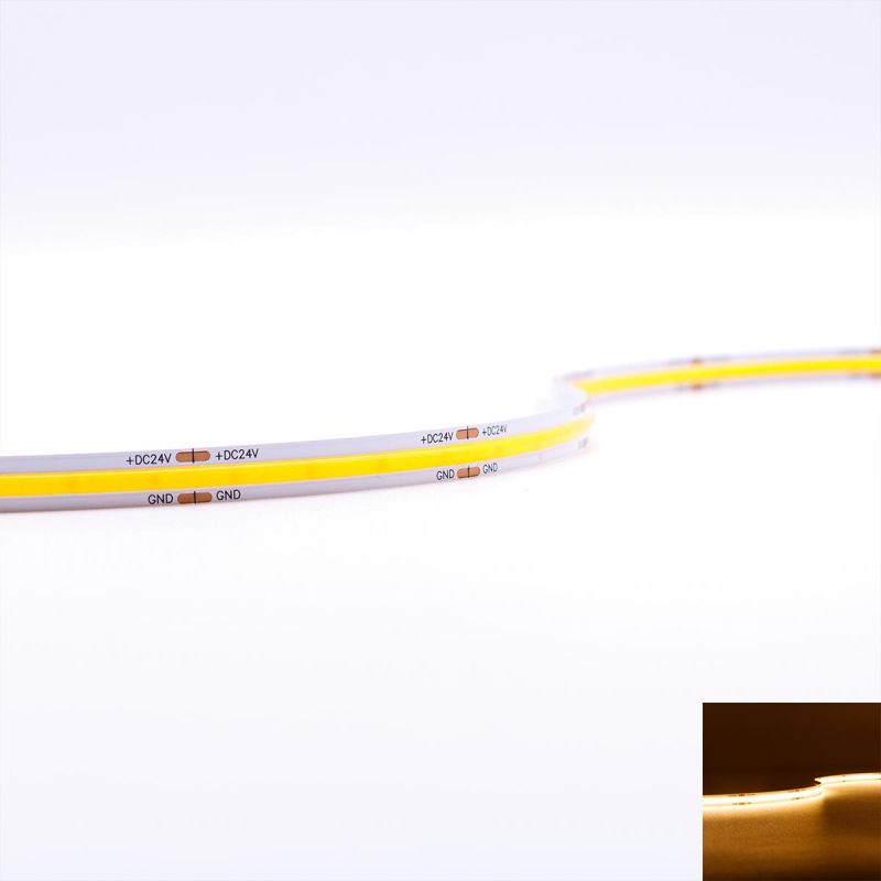 COB Super Warmweiß 24V LED Streifen 5M 10W/m 528LED/m 8mm IP20 2700K