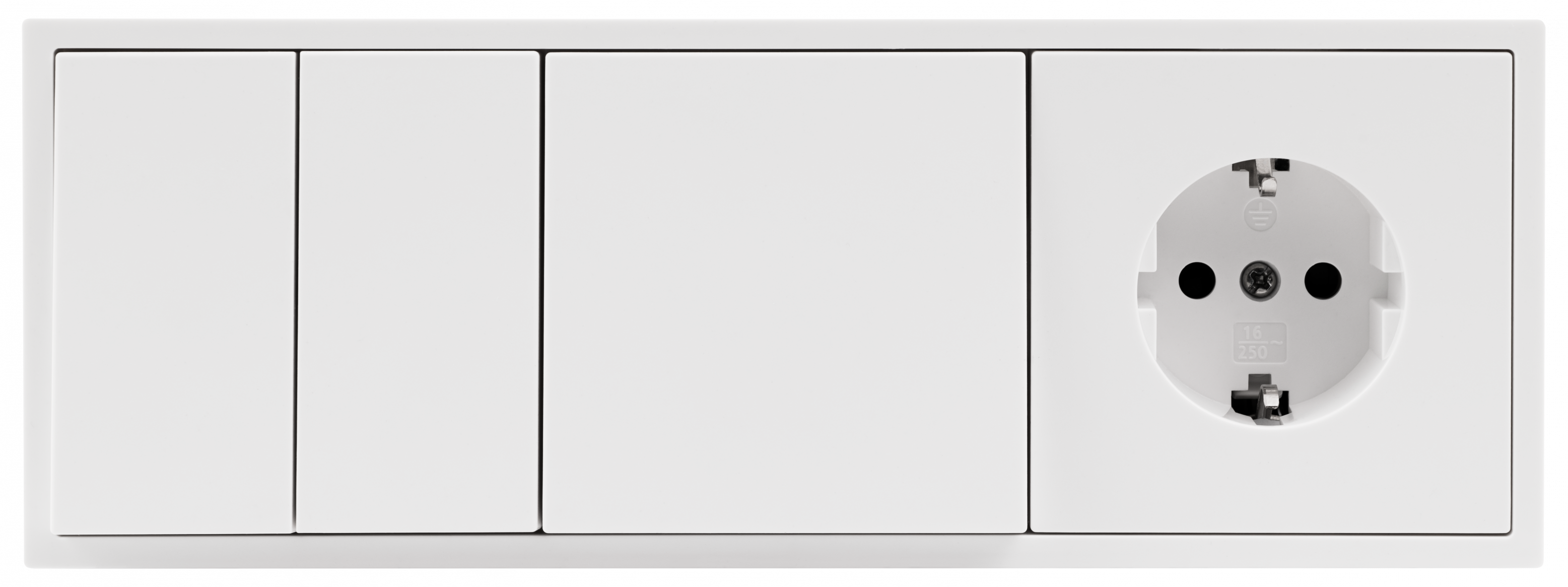 Schalter und Steckdosen Set LEDeco Shallow Tür 3-fach weiß, 4-teilig