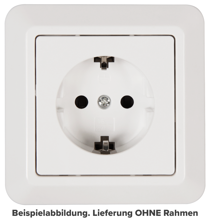 Schutzkontakt-Steckdose LEDeco Cup 250V~/16A, UP, Einsteckschutz, weiß