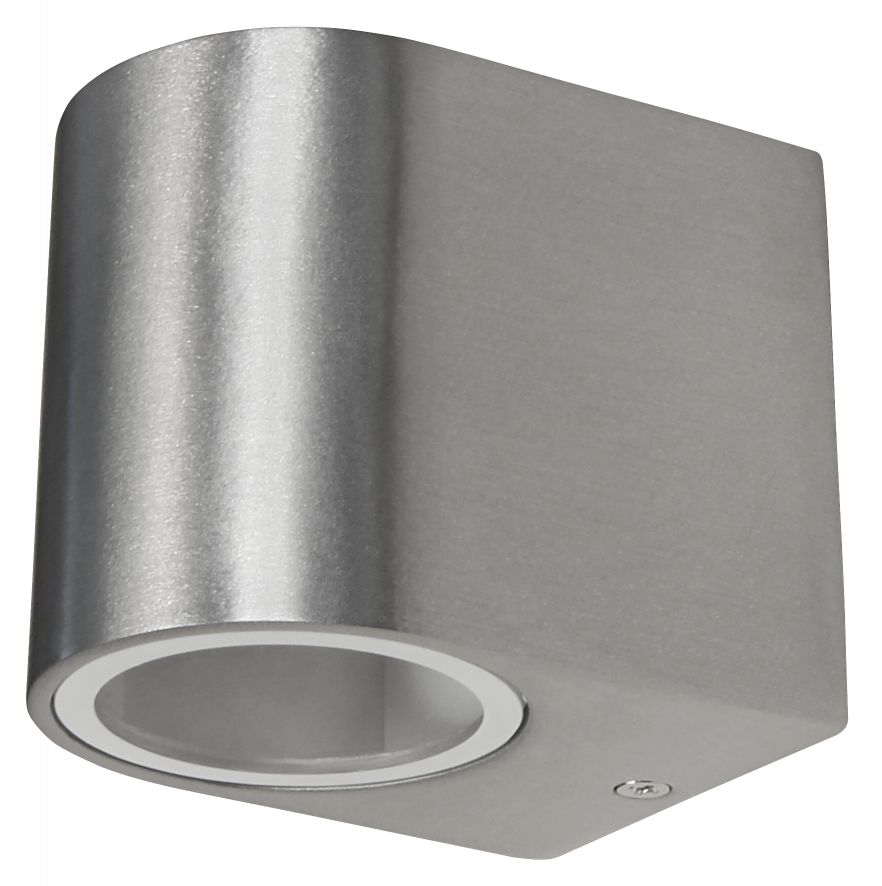 Wandleuchte LEDeco Oval-E Edelstahl-Optik, IP44, 1x GU10, Aluminium Gehäuse
