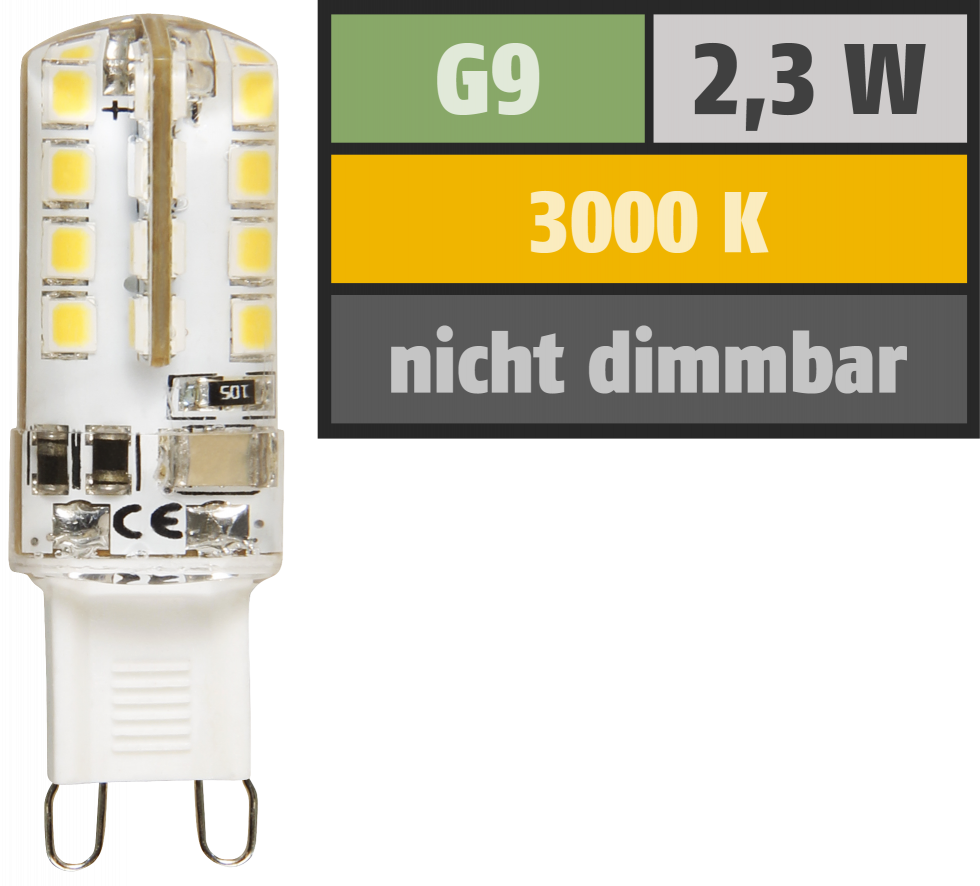 LED-Stiftsockellampe LEDeco Silicia, G9, 2,3W, 180 lm, warmweiß