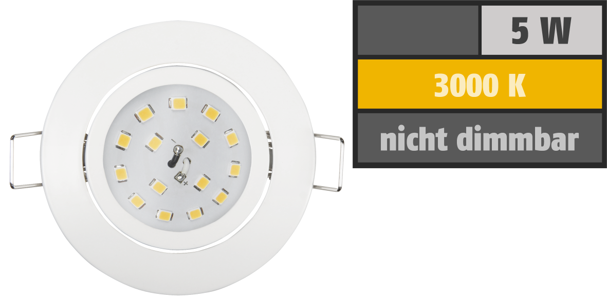 LED Einbauleuchte LEDeco Slim 82x28mm, 5W, 400lm, 3000K, weiß