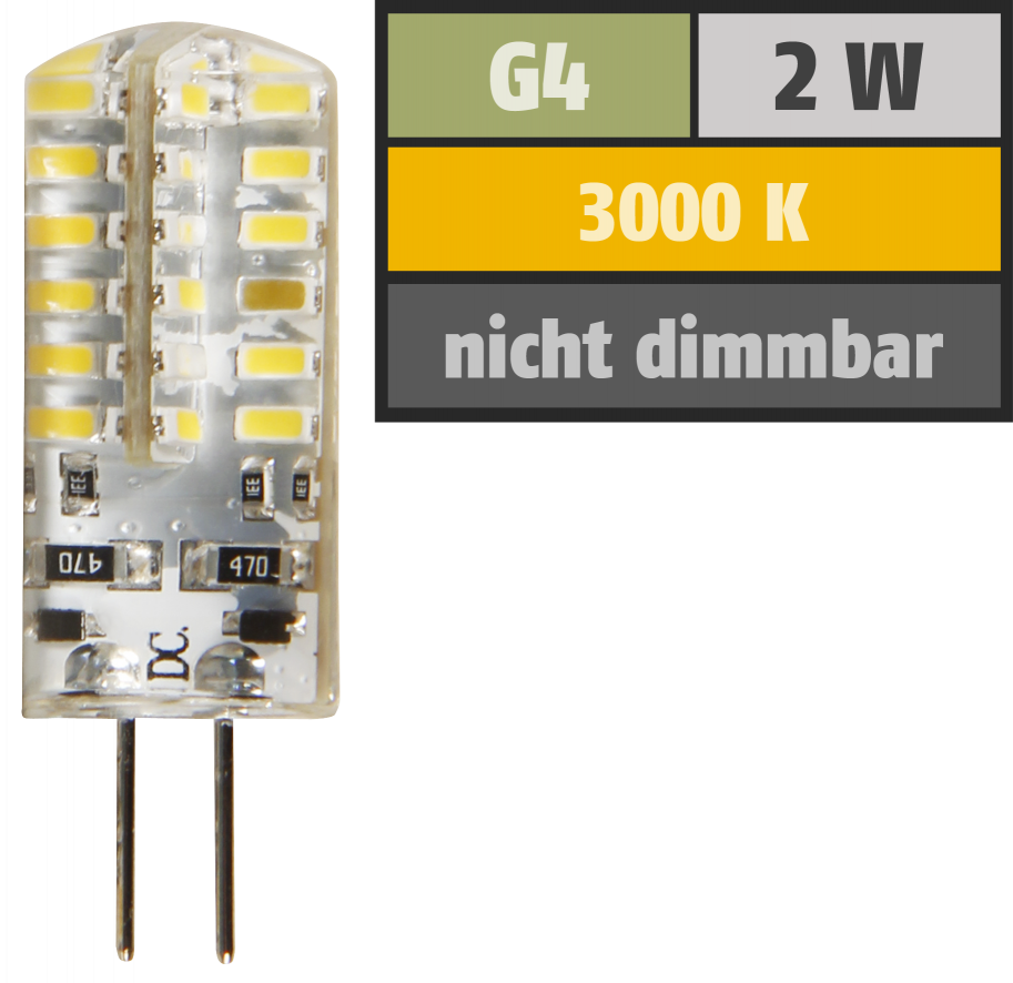 LED-Stiftsockellampe LEDeco Silicia, G4, 2W, 160 lm, warmweiß