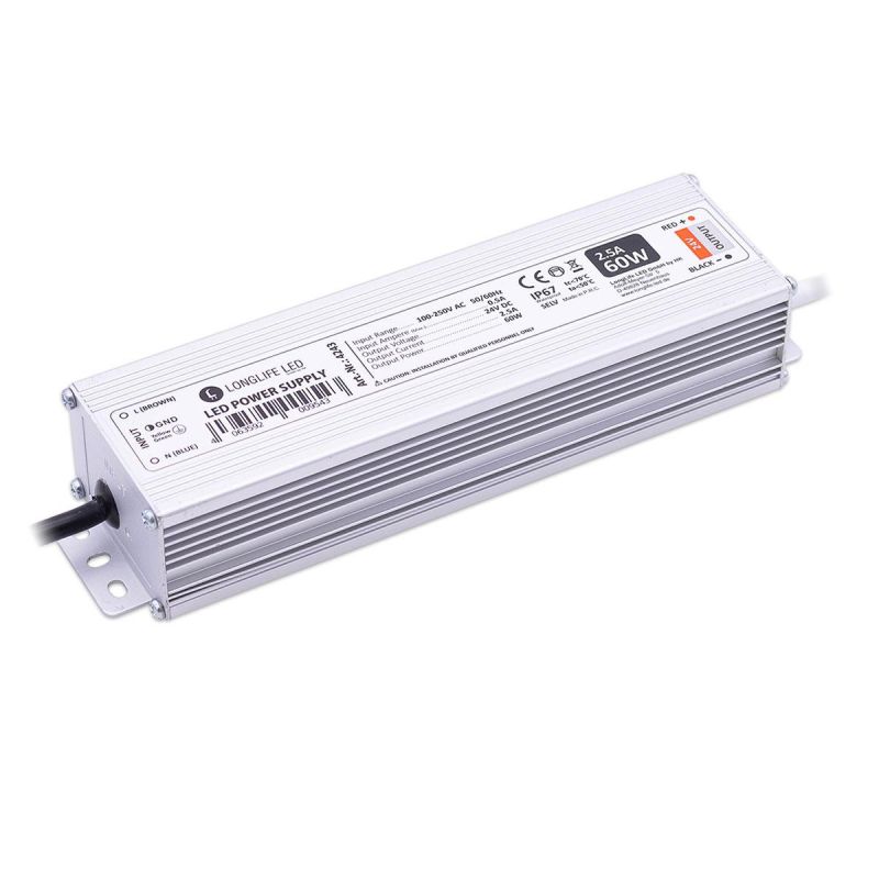 LED Netzteil 60W 24V 2.5A IP67 LongLife LED JLV-24060KA-S Schaltnetzteil Konstantspannung CV