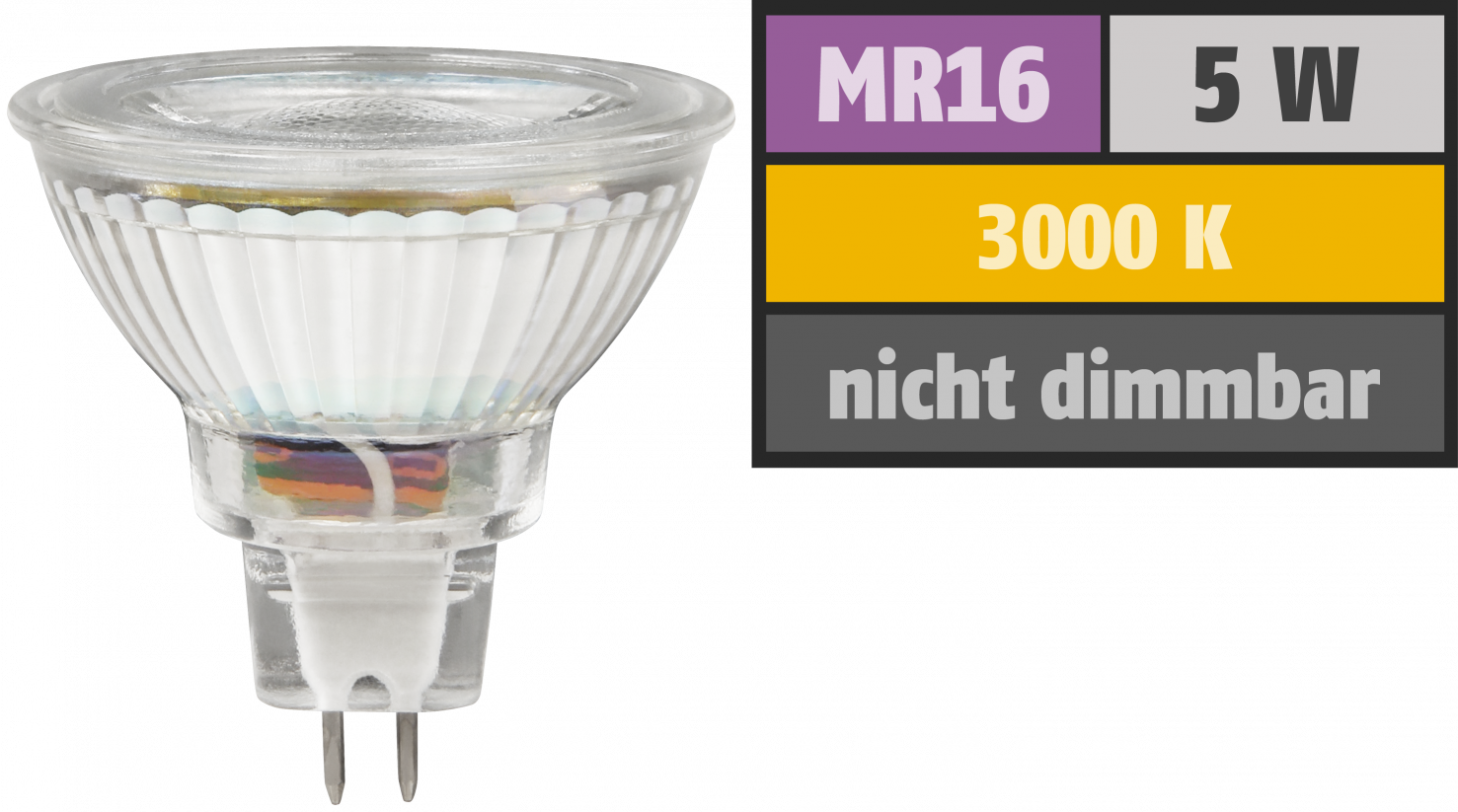LED-Strahler LEDeco MCOB MR16, 5W, 400 lm, warmweiß