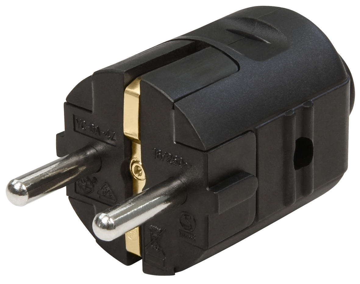Schutzkontakt-Stecker LEDeco, schwarz