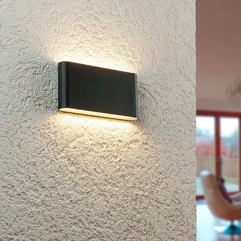 Wandleuchte Slide 12W UP and DOWN 3000K IP54 anthrazit RAL7016