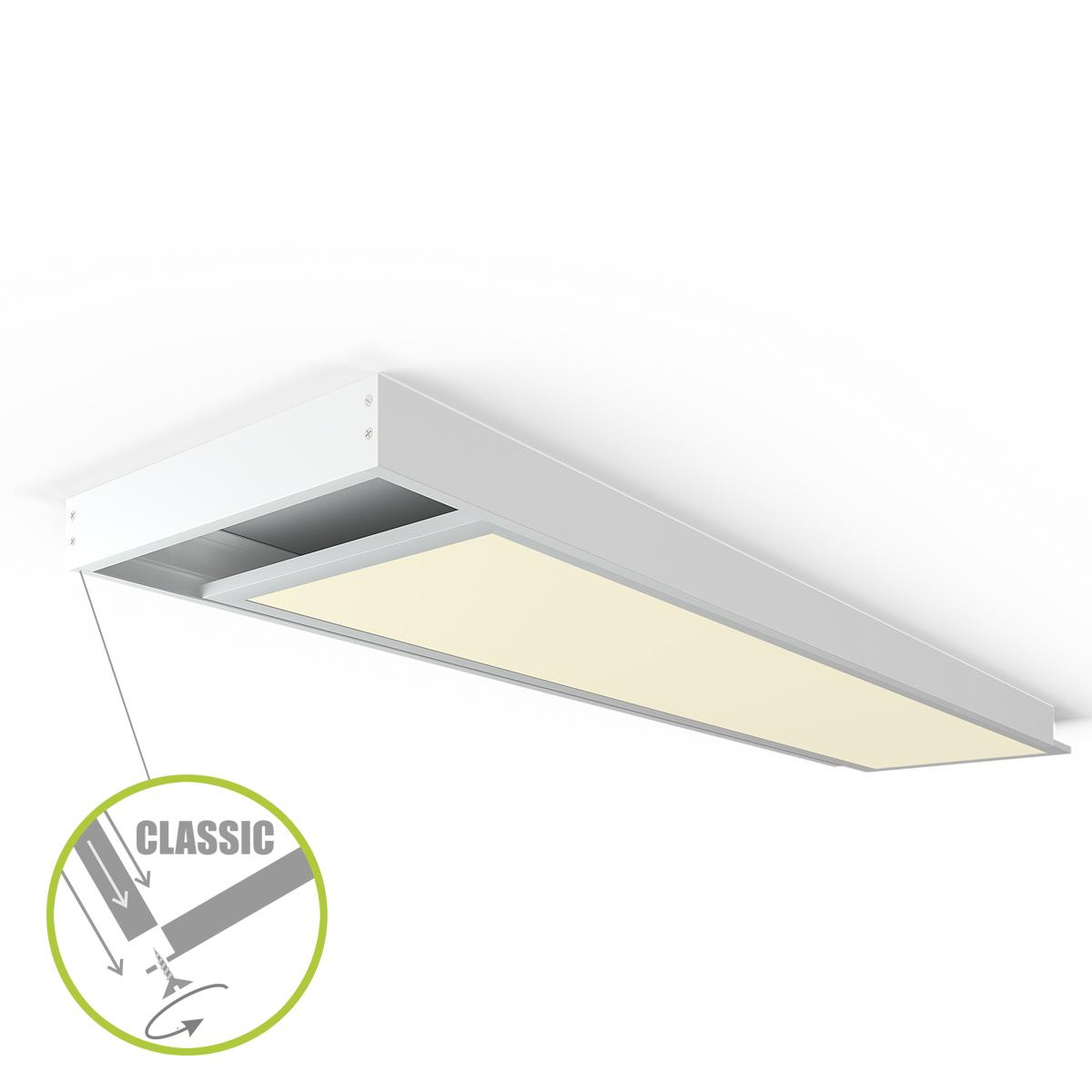 LED Panel Aufbaurahmen Classic 120x30cm weiß Aufputz Montagerahmen