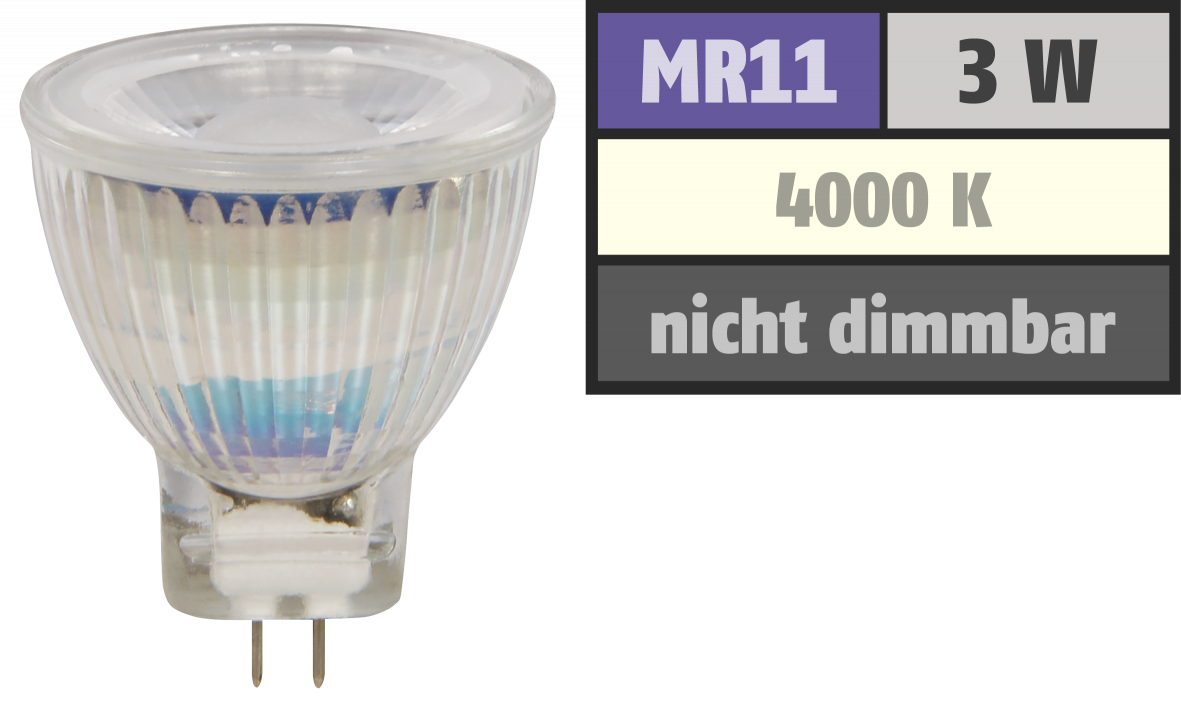 LED-Strahler LEDeco MCOB MR11 / G4, 3W, 250 lm, neutralweiß