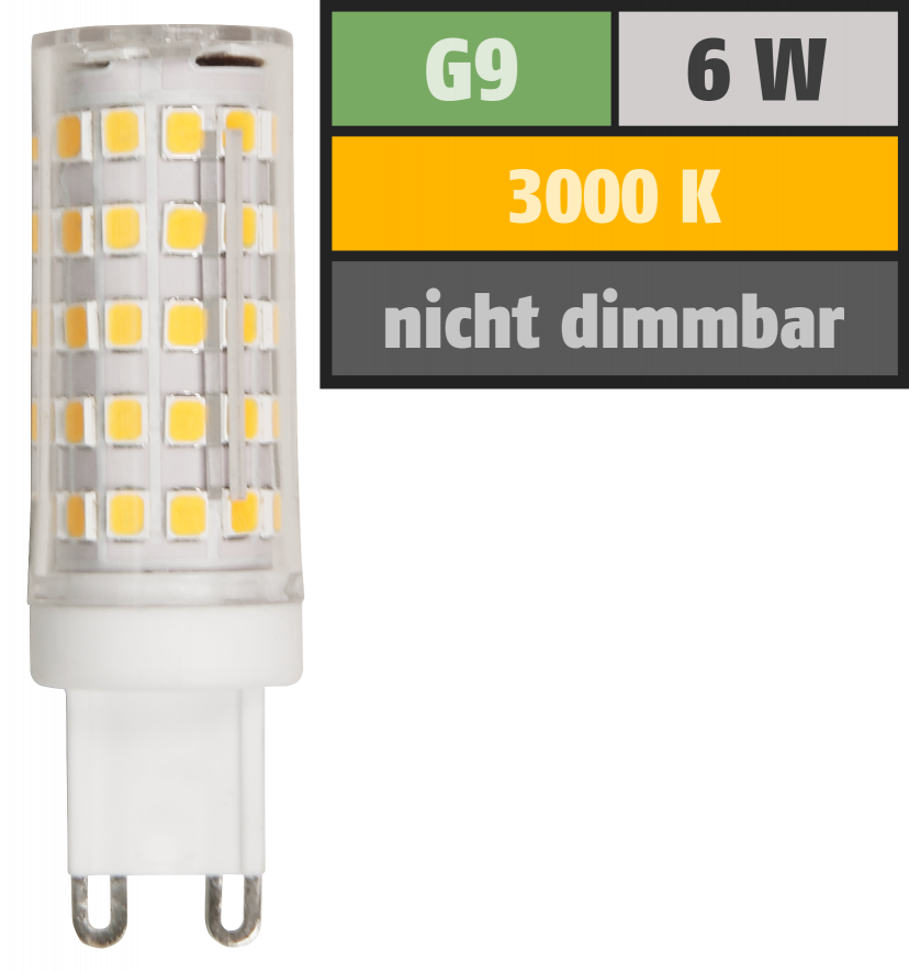 LED-Stiftsockellampe LEDeco, G9, 6W, 720lm, 3000K, warmweiß