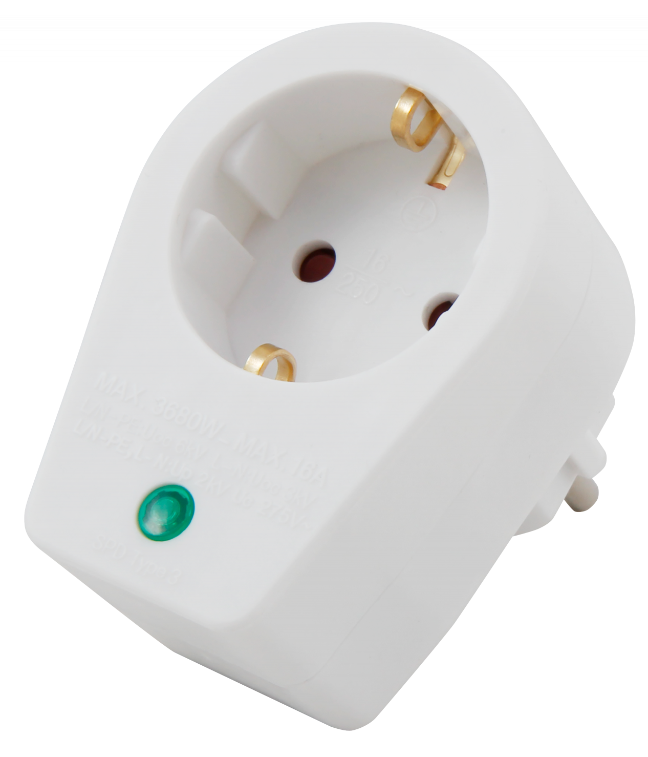 Steckdosenadapter LEDeco mit Überspannungsschutz, 230V/3500W