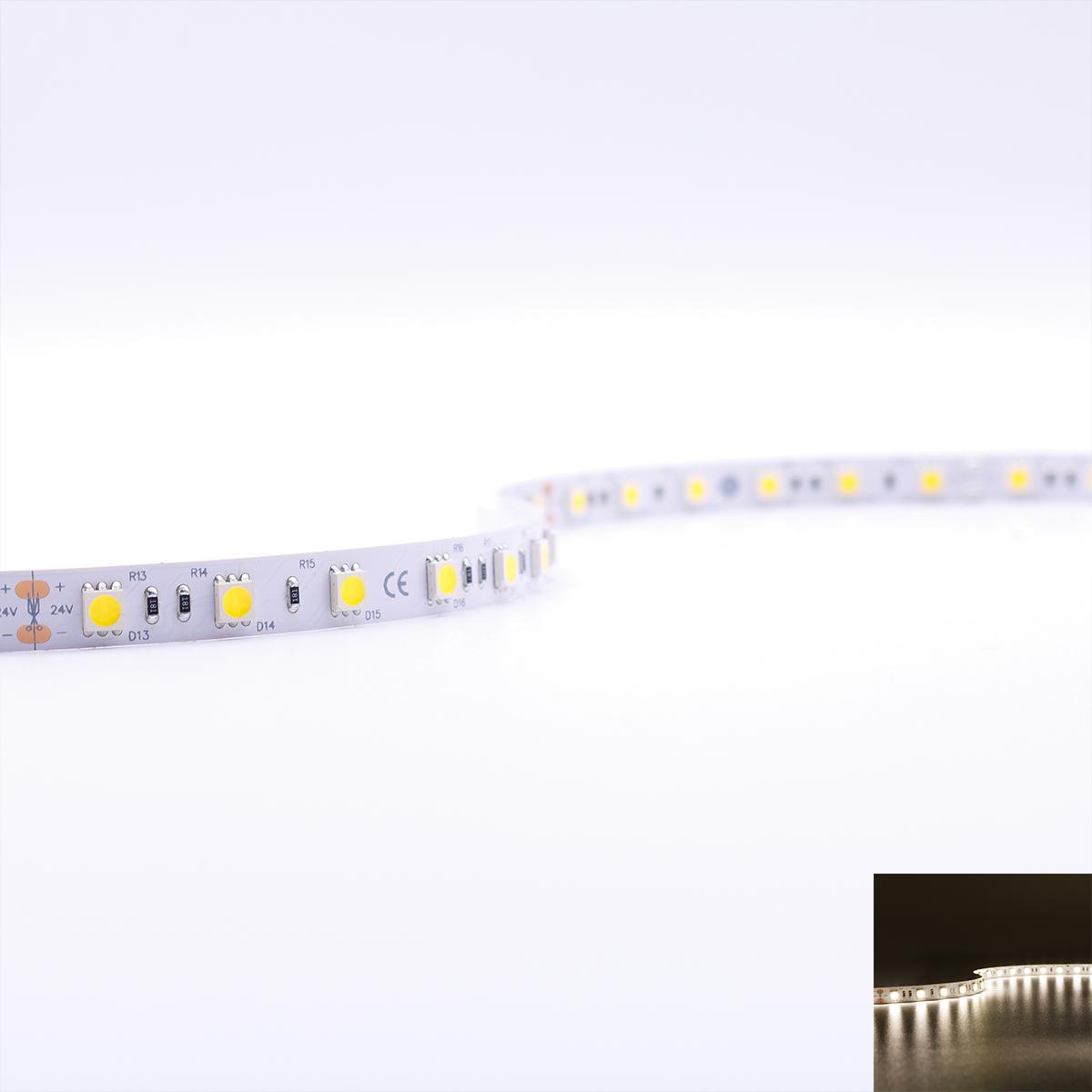 Strip Neutralweiß 24V LED Streifen 5M 14,4W/m 60LED/m 10mm IP20 4000K