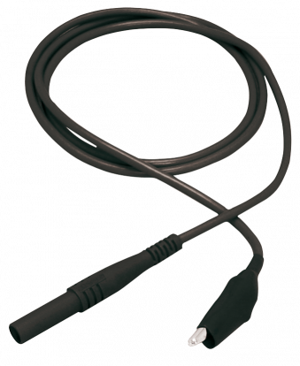Messleitung LEDeco, 100cm, schwarz, Sicherheitsstecker -- Krokoklemme