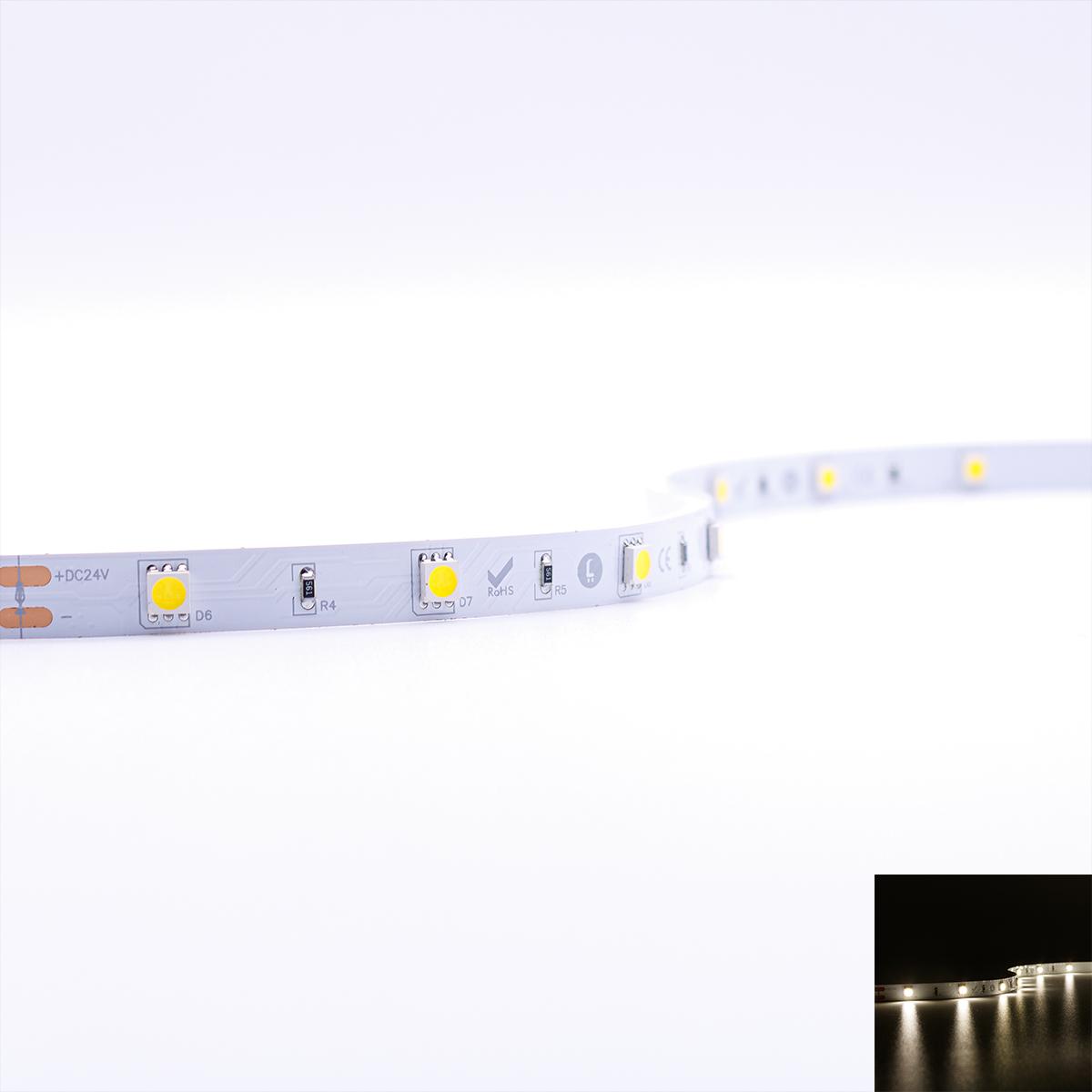 Strip Neutralweiß 24V LED Streifen 5M 7,2W/m 30LED/m 10mm IP20 4000K