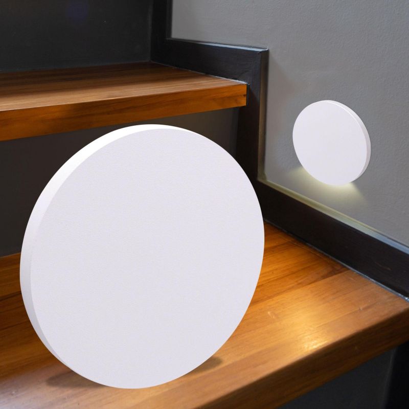 LED Wandeinbauleuchte 230V Treppenleuchte rund eckig weiß - Unterteil Lichtfarbe: Warmweiß 3000K 1,5W