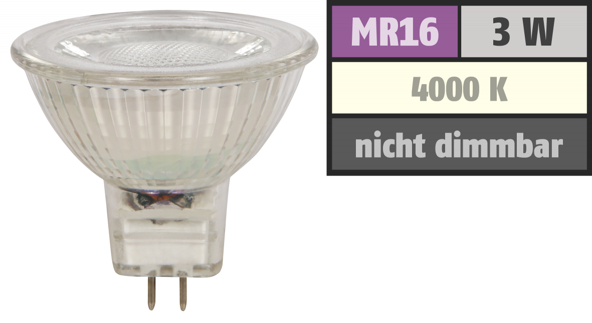 LED-Strahler LEDeco MCOB MR16, 3W, 250 lm, neutralweiß