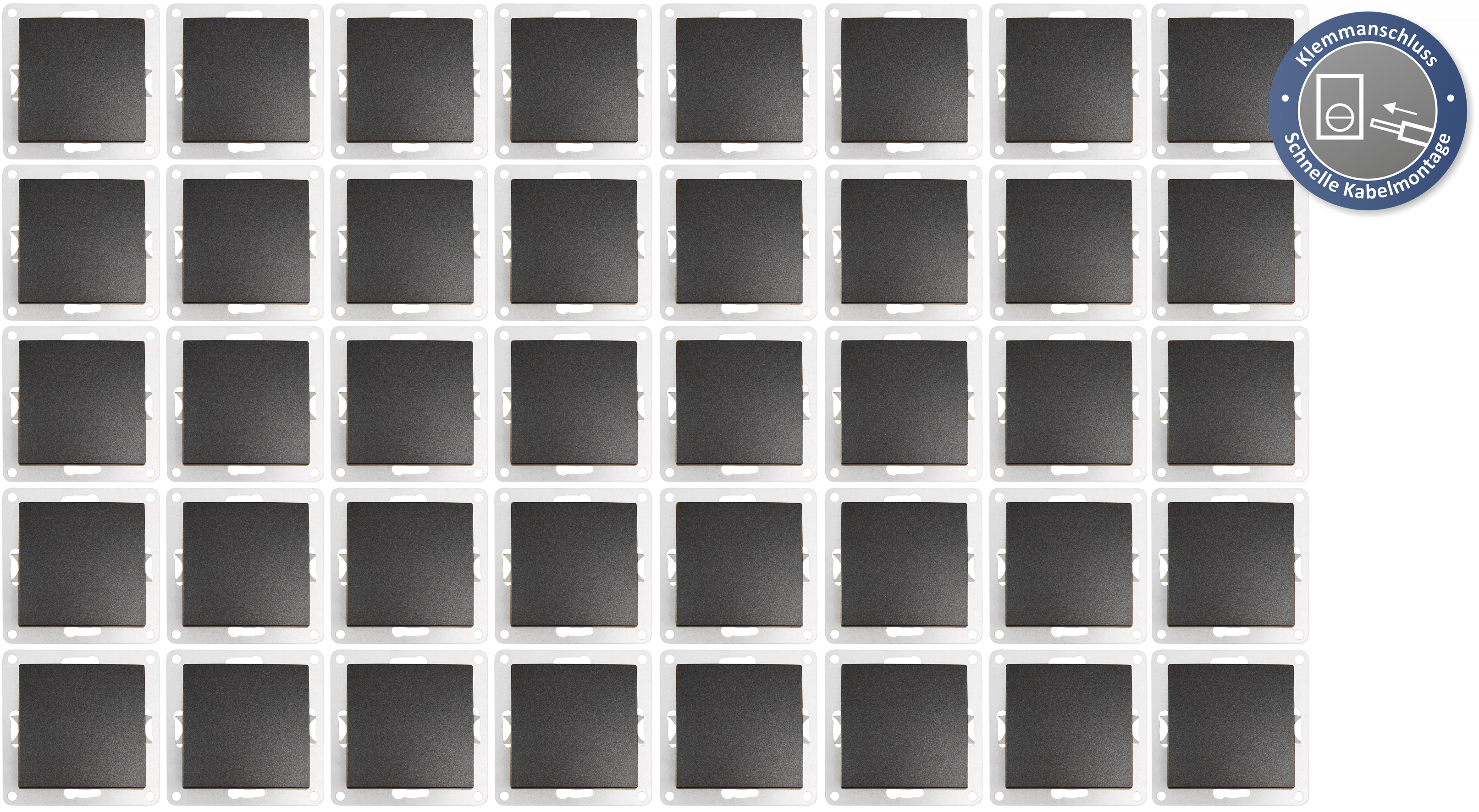 Wechselschalter LEDeco STYLE 250V~/10A, Klemmanschluss, anthrazit, 40er-Pack