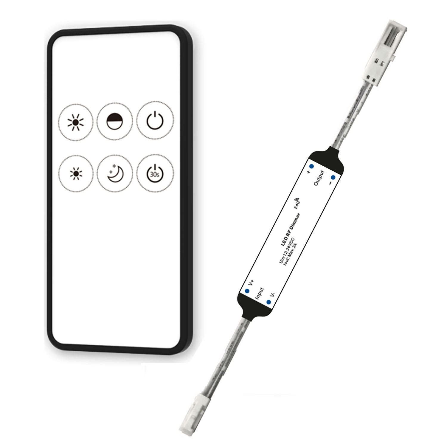 LED Funk PWM-Dimmer MiniAMP inkl. Fernbedienung, 12-24V DC, 3A