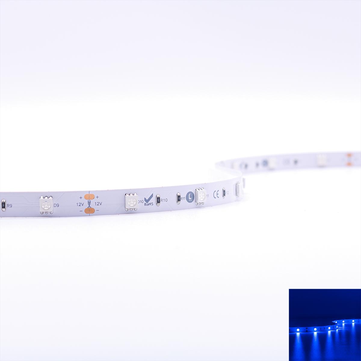 Strip Blau 12V LED Streifen 5M 7,2W/m 30LED/m 10mm IP20