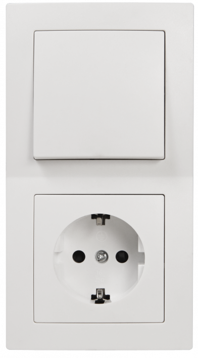 Schalter und Steckdosen Set LEDeco STYLE Tür 2-fach, weiß, 3-teilig