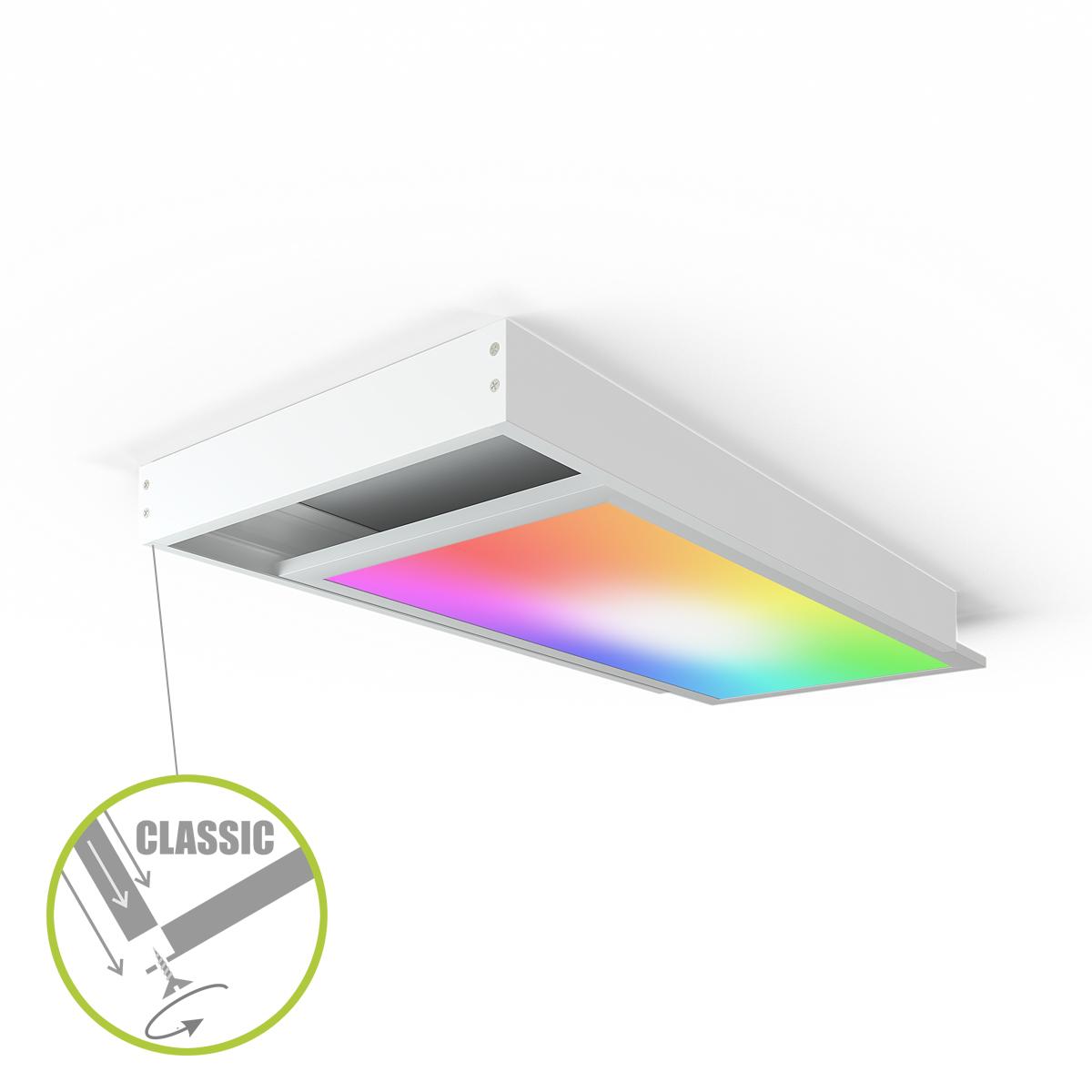 LED Panel Aufbaurahmen Classic 30x60cm weiß Aufputz Montagerahmen