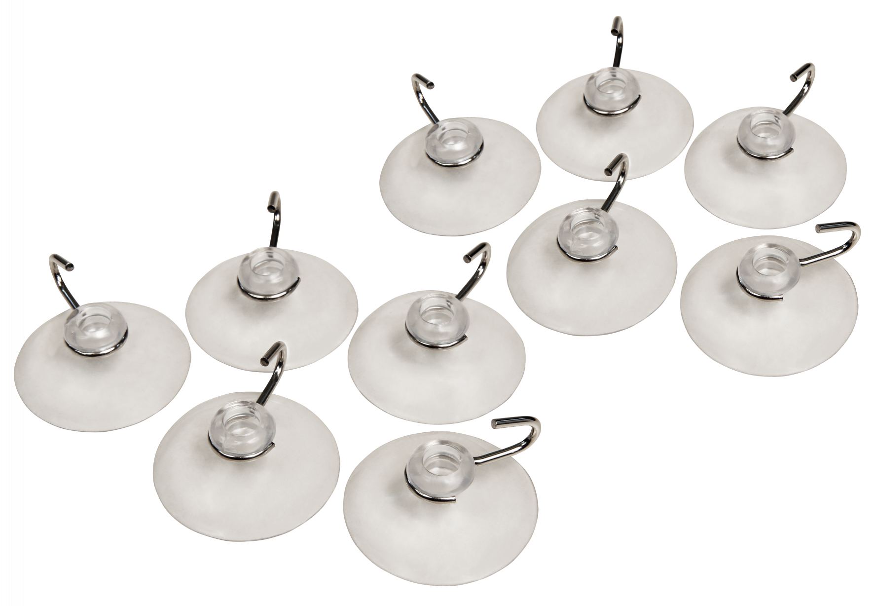 Saugnapf LEDeco, Ø40mm mit Metallhaken, max. 1kg, transparent, 10er-Pack
