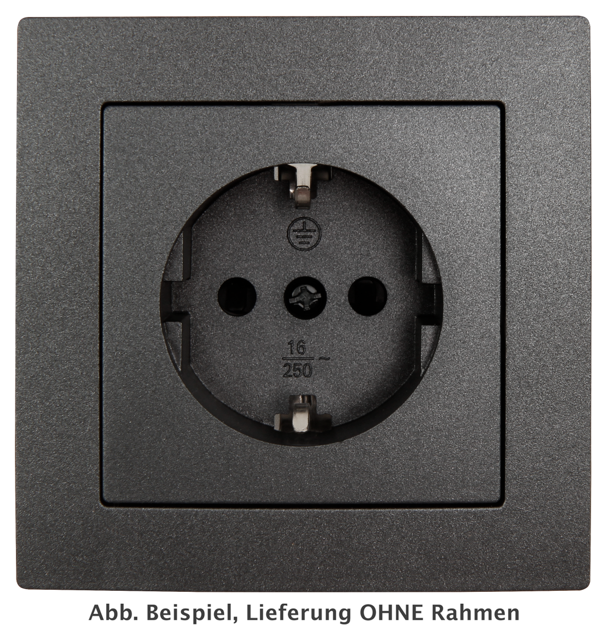 Schutzkontakt-Steckdose LEDeco STYLE, 250V~/16A, Klemmanschluss, anthrazit